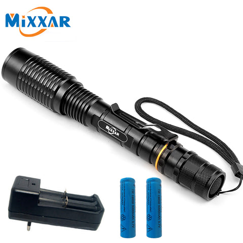 NZK20 5000LM CREE XM-L T6 Zoomable LED Flashlight 5-Mode led Torch light suitable 2x5000mAh batteries Telescopic Lanterna Lamp