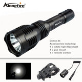 AloneFire HS-802 Hunting LED Flashlight Green Red Light Lighting Torch Dual mode Remote Pressure Switch+Gun mount