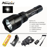 AloneFire HS-802 Hunting LED Flashlight Green Red Light Lighting Torch Dual mode Remote Pressure Switch+Gun mount