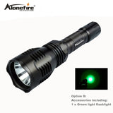 AloneFire HS-802 Hunting LED Flashlight Green Red Light Lighting Torch Dual mode Remote Pressure Switch+Gun mount