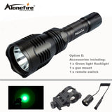 AloneFire HS-802 Hunting LED Flashlight Green Red Light Lighting Torch Dual mode Remote Pressure Switch+Gun mount
