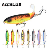ALLBLUE Whopper Popper Topwater Fishing Lure 13g 9cm Artificial Bait Hard Fishing Plopper Hook Soft Rotating Tail Fishing Tackle