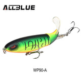 ALLBLUE Whopper Popper Topwater Fishing Lure 13g 9cm Artificial Bait Hard Fishing Plopper Hook Soft Rotating Tail Fishing Tackle