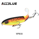 ALLBLUE Whopper Popper Topwater Fishing Lure 13g 9cm Artificial Bait Hard Fishing Plopper Hook Soft Rotating Tail Fishing Tackle