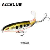ALLBLUE Whopper Popper Topwater Fishing Lure 13g 9cm Artificial Bait Hard Fishing Plopper Hook Soft Rotating Tail Fishing Tackle