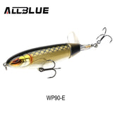 ALLBLUE Whopper Popper Topwater Fishing Lure 13g 9cm Artificial Bait Hard Fishing Plopper Hook Soft Rotating Tail Fishing Tackle