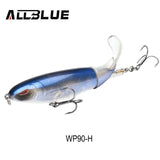 ALLBLUE Whopper Popper Topwater Fishing Lure 13g 9cm Artificial Bait Hard Fishing Plopper Hook Soft Rotating Tail Fishing Tackle