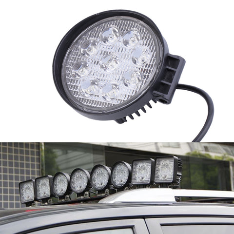 2016 27W 12V LED Work Light 60 Degree High Power LED Offroad Light Round Off road LED Work Light Flood Light for Boating Hunting