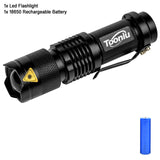 Tooniu Mini Zoom cree XML L2 T6 Flashlight Led Torch 5 mode 3800 Lumens waterproof 18650 Rechargeable battery