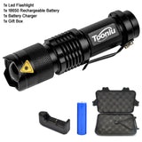 Tooniu Mini Zoom cree XML L2 T6 Flashlight Led Torch 5 mode 3800 Lumens waterproof 18650 Rechargeable battery