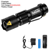 Tooniu Mini Zoom cree XML L2 T6 Flashlight Led Torch 5 mode 3800 Lumens waterproof 18650 Rechargeable battery
