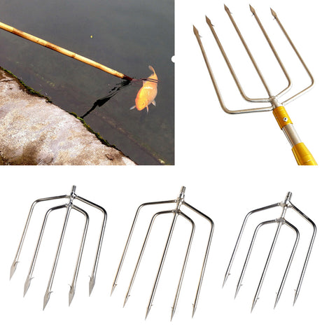 Stainless Steel Prong Harpoon Fish Fork Fishing Ice Breaker AccessoryTackleTool