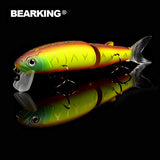 Bearking 2016good fishing lure minnow quality professional bait 11.3cm 13.7g swim bait jointed bait equipped black or white hook