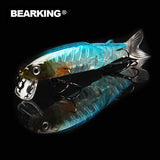 Bearking 2016good fishing lure minnow quality professional bait 11.3cm 13.7g swim bait jointed bait equipped black or white hook