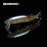 Bearking 2016good fishing lure minnow quality professional bait 11.3cm 13.7g swim bait jointed bait equipped black or white hook
