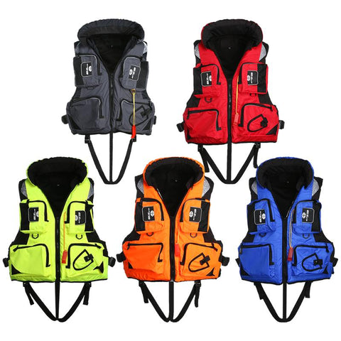 1Pcs Adult Life Jacket Adjustable Safety Life Jacket Survival Vest Swimming Boating Fishing Ski Drifting Vest L-2XL Sizes Jacket