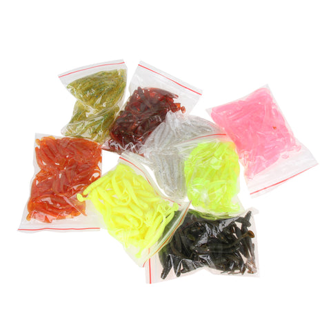 50pcs/50mm Soft Bait Lures Artificial Loach Fishing Bait Swimbait Worm Tackle Fishing Lure Kit Plastic Lure Pesca(Random Color)