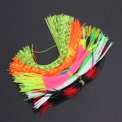 12 Bundles/50 Strands Silicone Skirts PVC silicone thread squid lure artificial Jig Lures Squid Skirt Flake Lure Thread 13*0.8CM
